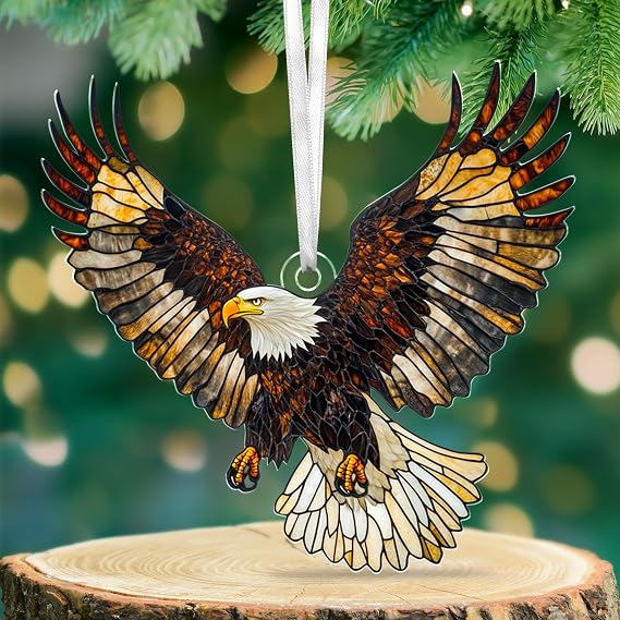 FLAGWIX Christmas Bald Eagles Gifts for Men Women, Ornaments for Tree