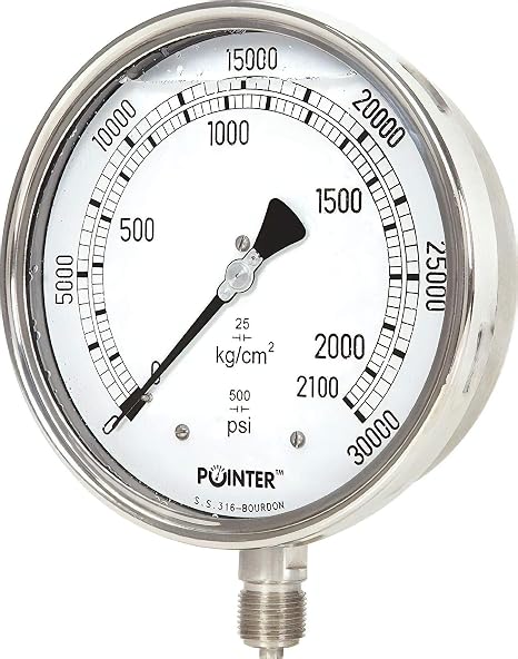 High Pressure Gauge Dual Scale 0-2000 BAR /0-30000 PSI