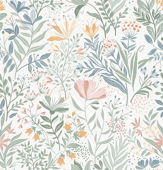 Fititem Floral Peel and Stick Wallpaper Boho Modern Wall Paper 17.3393