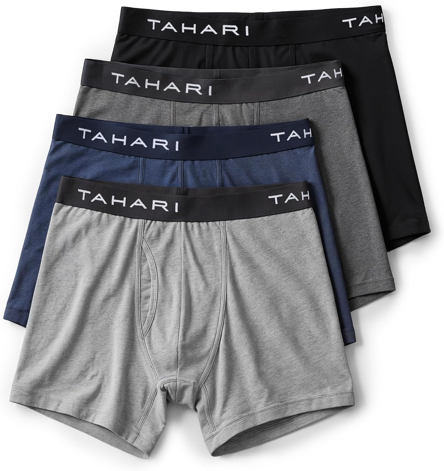 TAHARI Stretch Cotton Boxer Briefs for Men Pack of 4, Mens Underwear Boxer Briefs 4-Pack, Soft and Breathable