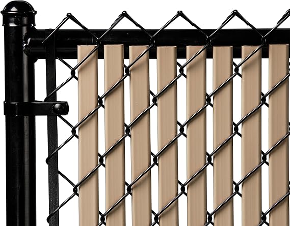 Proudly Made in The USA! - Tube Slat Double-Wall Bottom Locking Slat Depot Privacy Slat for 3', 4', 5', 6', 7' and 8' Chain Link Fence (6ft, Beige)