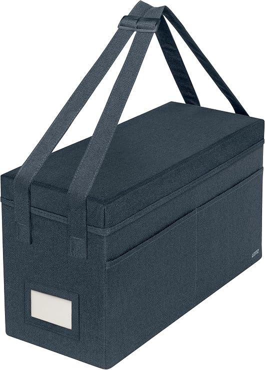 Leitz 16 Inch Laptop Bag, Foldable Office Bag with Lid, 3 Compartments, Grey, 67230089
