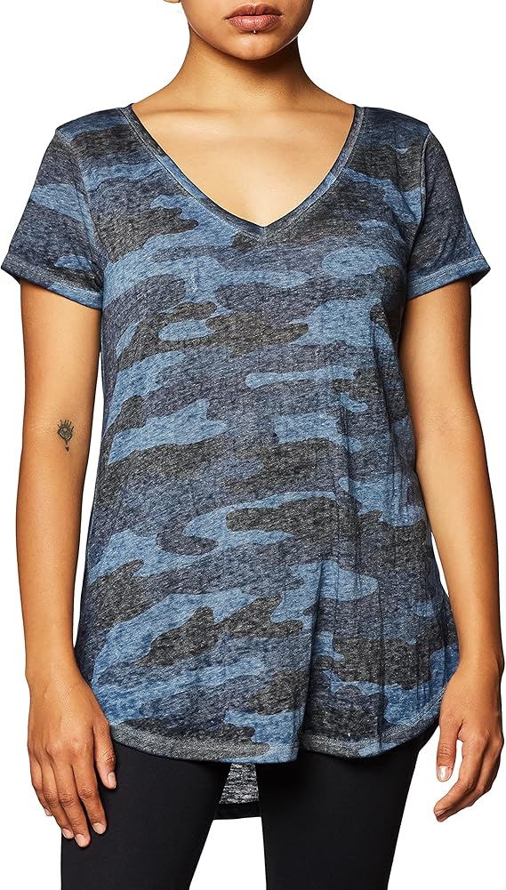 Lucky Brand Women's Camo Burnout Tee Shirt