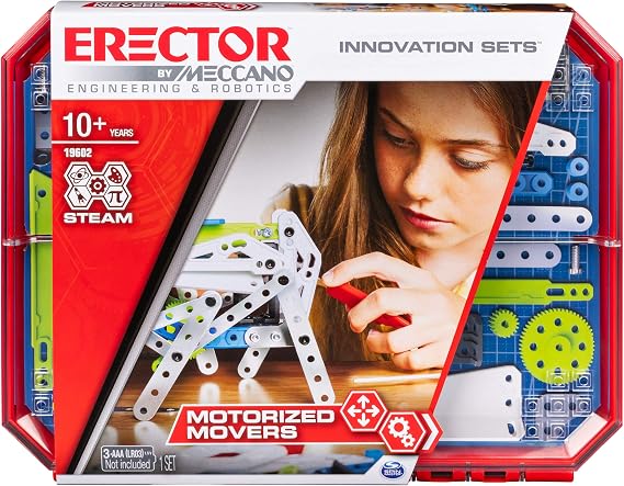 MECCANO Erector, Motorized Movers S.T.E.A.M. Building Kit with Animatronics, for Ages 10 and Up