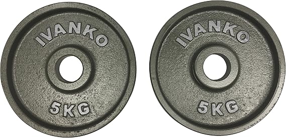 IVANKO (OM-5KG) Cast-Iron, Machined Olympic Plate Grey 5 KILOGRAMS (PAIR)