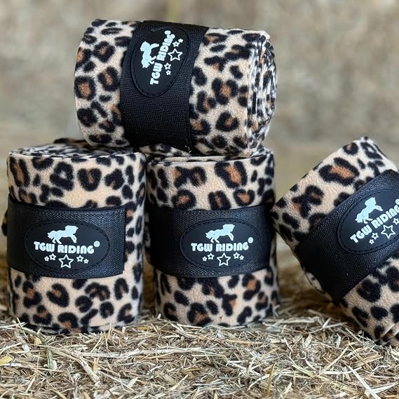 Polo Leg Wraps, Equine Fleece Polo Wraps (Set of 4) - Horse Leg Bandages (Beige)