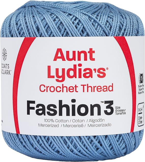Coats Crochet 182-175 Aunt Lydia's Fashion Crochet, Cotton Size 3, Warm Blue