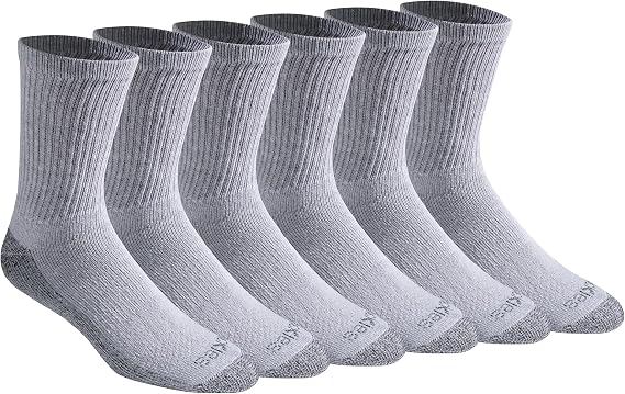Dickies Men's Dri-Tech Mid-Crew Comfort Length Moisture Control Socks (6, 12 Pairs)