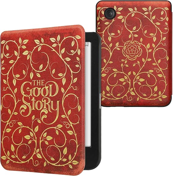 kwmobile Case Compatible with Kobo Clara BW/Colour Case - eReader Cover - Good Story Yellow/Orange/Red
