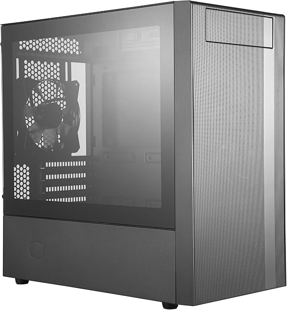 Cooler Master MasterBox NR400 Micro-ATX PC Case Tower Minimal Design Airflow Mesh Front Panel 240mm Water Cooling Compatible Tempered Glass Single Headset Jack MCB-NR400-KG5N-S00