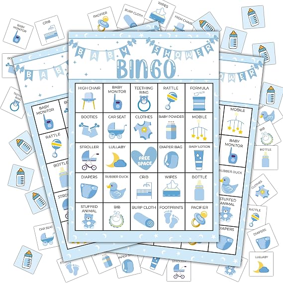 Baby Shower Bingo, Bingo Game for 24 Players (A04)