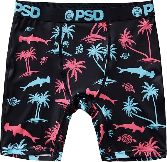 PSD Boys Boxer Briefs Palm Shark, Comfortable Breathable Underwear for Boys, Boys Underwear Ages 6-16, Large