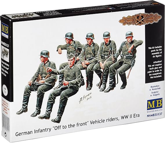 Master Box WWII German Infantry Off The Road Vehicle Riders (6) Figure Model Building Kits (1:35 Scale)