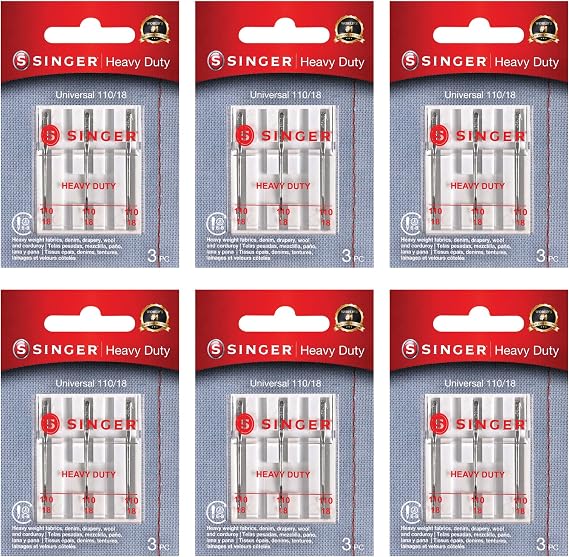 SINGER Universal Heavy Duty Machine Needles, 6-Pack