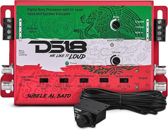 DS18 DBPX200 Digital Bass Processor with Hi to Low Signal Converter & Speaker Emulator, Digital Bass Restoration Processor, 2-Channel Preamp Input/Output, Fully Adjustable Bass (Mexico Design)