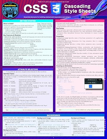 CSS - Cascading Style Sheets: a QuickStudy Laminated Reference Guide