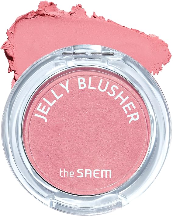 THESAEM Jelly Blusher - PK01 Sweet Petal Daily Muted Pink - Korean Watercolor Blush Cushion Velvet Finish - Long-Lasting Vibrant Cheek Color with Smooth Blending Formula, 0.21oz