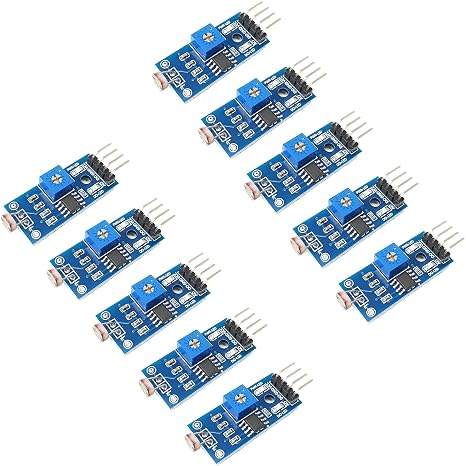 LDR Light Sensor Module for Arduino ESP32 ESP8266 Raspberry Pi, 10 Pieces Digital and Analog Photosensitive Sensors 3.3V to 5V