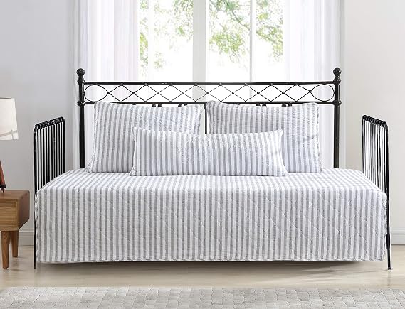Stone Cottage - Daybed Cover Set with Shams & Breakfast Pillow Cover, Reversible & Lightweight Bedding, Pre-Washed for Extra Softness, Willow Way Grey