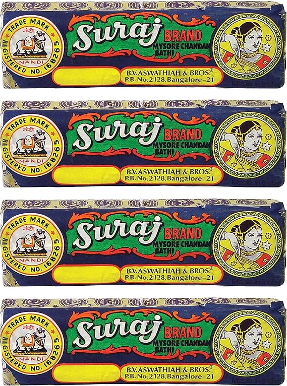 Suraj Sandalwood Incense - Mysore Chandan Bathi - Traditional Packaging