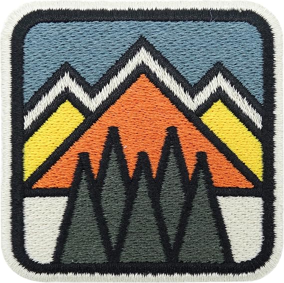 Finally Home Patch with Hook-and-Loop Closure - Retro Mountains | Outdoor Patches, Hiking Patches, Backpack Patches, Mountain Badge, Natural Patch