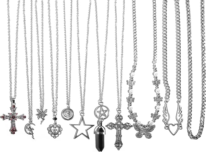 Y2k Accessories Goth Grunge Y2k Star Indie Butterfly Boho Cross Pendent Y2k Jewelry for Women Men