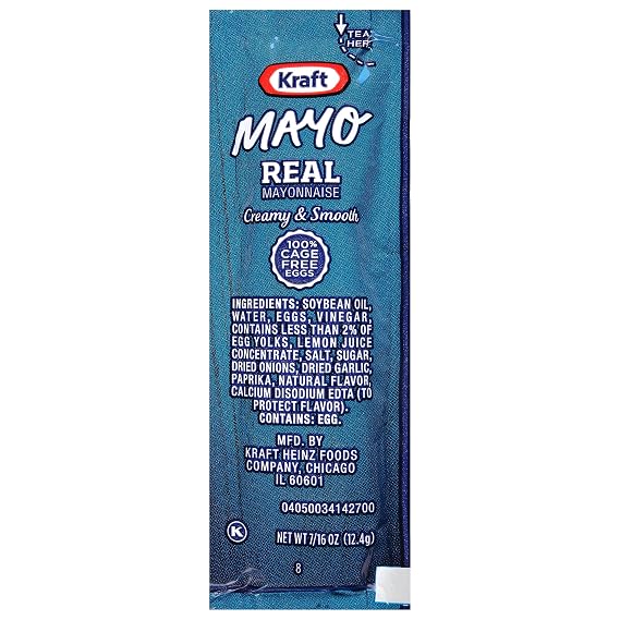 Kraft Mayonnaise Packets, 0.44 OZ-200ct--SCP