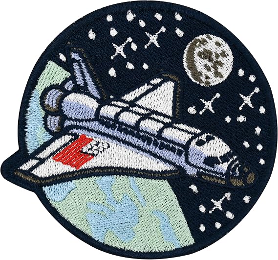 Finally Home Patch with Hook-and-Loop Closure - Spaceship in Space | Rocket Patches, NASA Patches, Astronaut Patches, Children's Moon Badge, Alien Patch