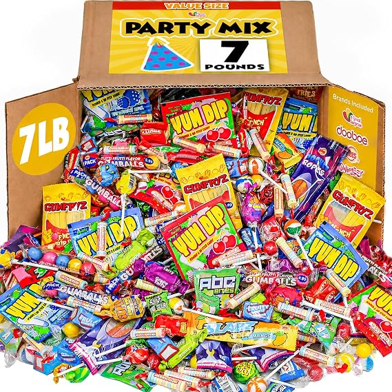 A Great Surprise Assorted Candy Mix - 7 Pound BOX - Individually Wrapped Candies - Pinata Candy Mix | Parade candy mix with individually wrapped pieces for pinatas, treat bags, parties, events, candy bowls & offices.