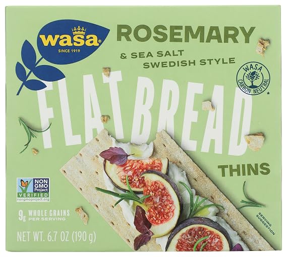 Wasa Flatbread Thins Crackers, Rosemary and Sea Salt, 6.7 Ounce (Pack of 1)