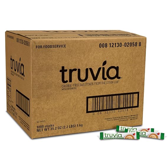 Truvia Calorie-Free Sweetener from the Stevia Leaf Stick Packet, 1000 count (35.2 oz Carton)