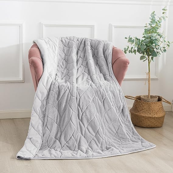 Waverly Cozy Gray Down Alternative Throw - Microfiber reversing to a Cozy Plush, Hypoallergenic Down Alternative Fill, Machine Washable - Color: Grey | Size: 50x60 Throw
