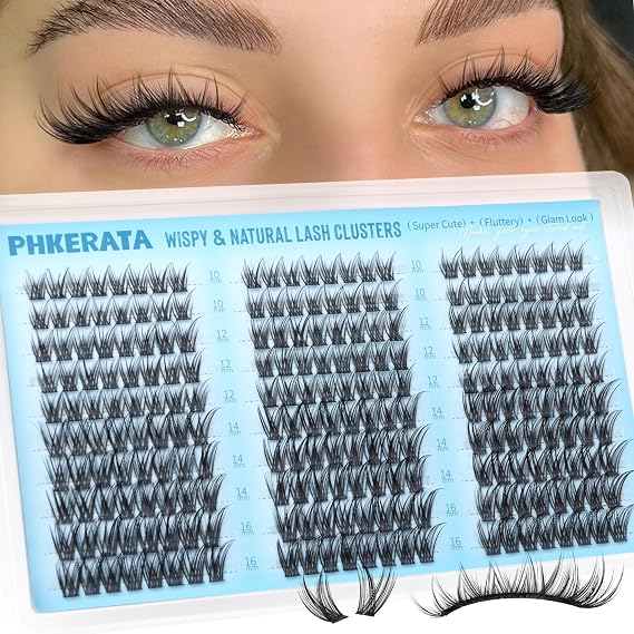 PHKERATA Eyelash Clusters Natural Lash Clusters Eyelash Extensions 240Pcs