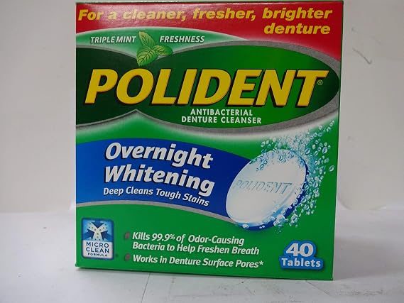 Polident Overnight Whitening Dent Cl Tab 10X4