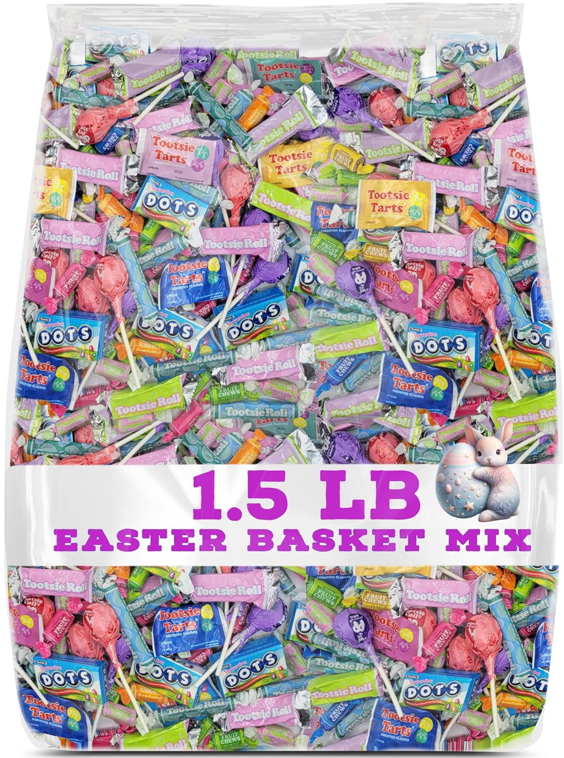 Tootsie Roll Childs Play Easter Basket Stuffers Egg Hunt Fun Individually Wrapped Bulk Candy Assortment Mix - 1.5 Pound