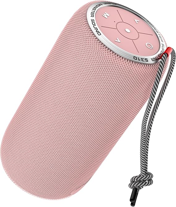 Monster S310 Upgraded Bluetooth Speaker, 30W Portable Speaker, 360 Stereo Sound with Punchy bass, TWS Pairing, IPX6 Waterproof, Bluetooth 5.2, 24H Playtime, Perfect for Home, Outdoor, Beach, Pink