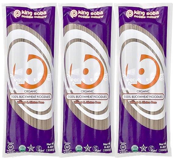 3-PACK, 100% Buckwheat Pasta Noodles, Organic & Gluten-Free- 1.65lbs/ 3 servings per package