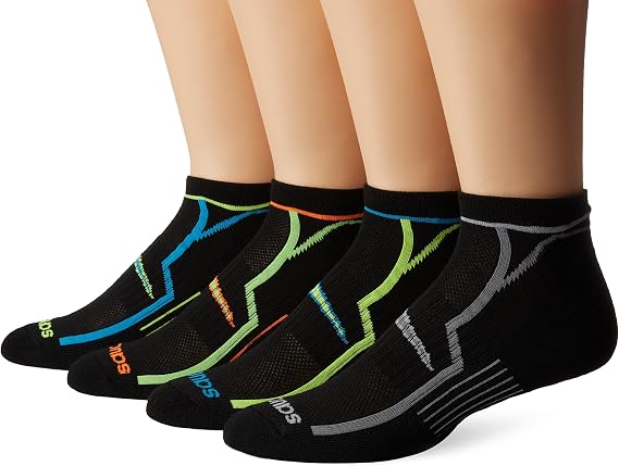 Saucony Men's RunDry Bolt Performance No-Show Socks, Available in M-XXL (6, 12, 18 Pairs)