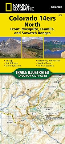 Colorado 14ers North Map [Sawatch, Mosquito, and Front Ranges] (National Geographic Topographic Map Guide, 1302)