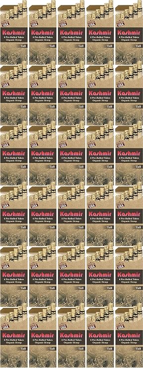 Kashmir Organic and Unbleached 6 Tall Filter Tubes, Clean Tasting Paper - Pack of 30