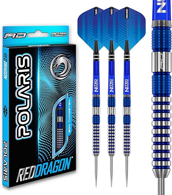 RED DRAGON Polaris Tungsten Professional Darts Set with Flights and Nitrotech Shafts (Stems)