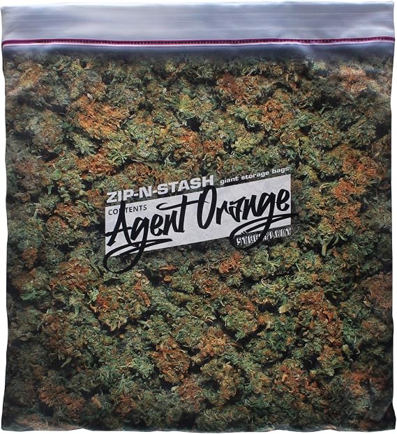 Agent Orange Giant Stash Weed Pillowcase | Decorative Throw Pillow Cover with Realistic Reefer Imagery | Secret Pocket Compartment | Fits 18 x 18 Inch Pillow Insert | Weed Decor