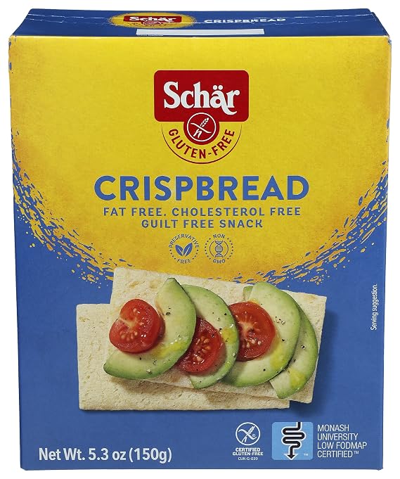 Schar - Crispbread - Certified Gluten Free - No GMO's, Lactose, Fat, Cholesterol, Wheat or Preservatives - (5.3 oz)