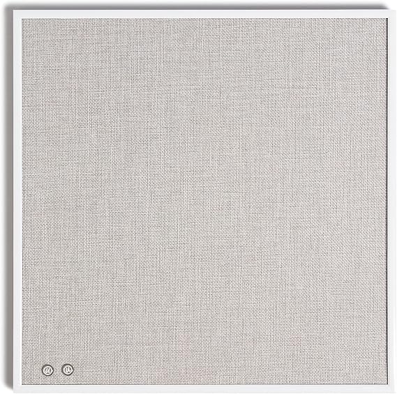 U Brands Farmhouse Linen Bulletin Board, 14" x 14", White Metal Frame, Industrial Grade Pinning Surface