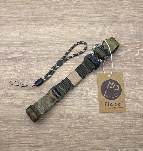 Bungee E-Collar Replacement Strap - Fits 1" Dog-tra, Garmin, SportDOG, Educator - Multiple Colours & Sizes (Green Camo, Medium: neck
