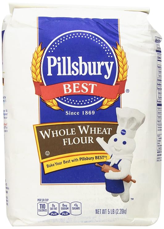 Pillsbury BEST Whole Wheat Flour, 5 Pound (Pack of 8)