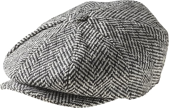 PEAKY BLINDERS 8 Piece 'Newsboy' Style Flat Cap -Tweed Wool Fabric Variations