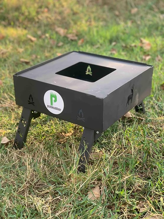 practicaloutdoor Folding Footed Fire Pit & Fireplace Square