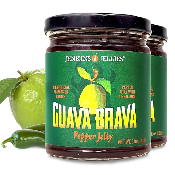 Jenkins Jellies Pepper Jelly (Guava Brava, 11 Ounce (Pack of 2))