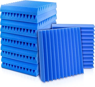 Fstop Labs Acoustic Panels, 2 X 12 X 12 Acoustic Foam Panels, Studio Wedge Tiles, Sound Panels wedges Soundproof Foam Padding Sound Insulation Absorbing Home and Office
